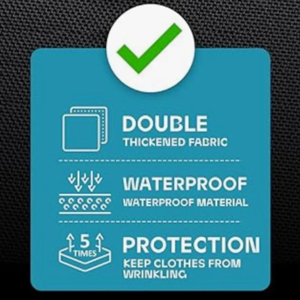 Travel Garment Bag with Zipper Pocket, Suit Bag for Suits, Dresses, Coats